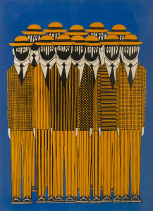 YANNIS GAITIS (1923-1984), Men In Hats, screen print , edition 167/250, signed lower right in pencil "Gaitis", 84 x 60cm