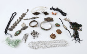 Assorted silver jewellery, ladies watches, crystal bead necklaces, coral earrings etc (25 items)