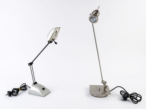 Two adjustable desk lamps, late 20th century, 65cm and 50cm high