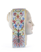 Italian Art Deco pottery bust of a lady with headscarf, circa 1930s, marked "Made In Italy", 21cm high - 3