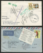 AUSTRALIA: Postal History: 1960s-1990s decimal covers with registered, certified and priority paid mail, state perfins; also postal stationery (some duplication), PSEs and other philatelic mail. Good variety. - 2