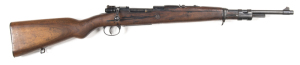 COLOMBIAN MAUSER B/A CARBINE: 30-06 Cal; 5 shot mag; 18" barrel; turned down bolt; f to g bore; std sights, bayonet fitting & swivels; COLOMBIAN CREST to the breech; F.N. address to side rail; re-blue/black finish to all metal; g. stock with minor bruisin
