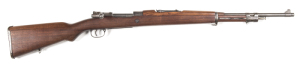 COLOMBIAN MAUSER B/A SERVICE RIFLE: 30-06 Cal; 5 shot mag; 23.5" barrel; g. bore; std sights, bayonet fitting & swivels; R. FAMAGE 1952 to the breech; g. profiles & clear markings; soft grey patina to barrel, bands, receiver, t/guard & floor plate; g. sto