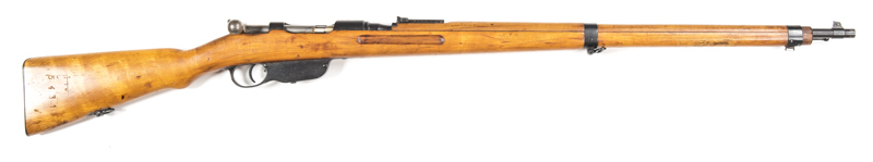 AUSTRIAN STEYR MANNLICHER MOD.1895 INFANTRY RIFLE: 8x56R; 5 shot box mag; 29.5" barrel; g. bore; std sights, bayonet stud & swivels; large S & STEYR M95 to the breech; vg profiles & clear markings; retaining 95% military blacked finish; bolt in the white;