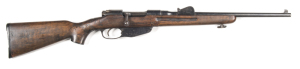 DUTCH MODEL 1895 KNIL CAVALRY B/A CARBINE: 6.5 X 54R Cal; 5 shot box mag; 17" barrel; f to g bore; std sights & fittings; HEMBRUG 1918 to side rail; g. profiles & clear markings; f. pistol grip half stock with repair to wrist & relaced butt plate; gwo & f