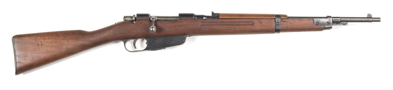 ITALIAN MOD 1940 B/A SHORT RIFLE: 6.5 x 52; 6 shot box mag; 21" barrel; g. bore; std sights & fittings; TERNI arsenal mark & 1940 date to the breech; g. profiles & markings; thinning black finish to all metal; vg stock; gwo & cond. #G2908 L/R