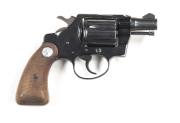 COLT COBRA C/F REVOLVER: 38 SPL; 6 shot fluted cylinder; 51mm (2") barrel; vg bore; std sights, barrel address & Colt logo to lhs of frame; vg profiles & clear markings; retaining 95% original blue finish; vg+ Colt walnut chequered grips; gwo & vg cond. #