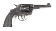 COLT MOD. 1894/1896 ARMY C/F REVOLVER: 38 Cal; 6 shot fluted cylinder; 114mm (4½") barrel with 3 line Hartford address & 84-88 & 95 Patent dates; f. bore; std sights; COLT DA 38 to lhs of barrel; Rampant Colt trade mark to lhs of frame; thin blue finish t