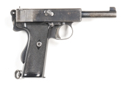 AUSTRALIAN ISSUE W&S MK I SELF-LOADING PISTOL: 455 Cal; 7 shot mag; 127mm (5") barrel; vg bore; std sights; lhs of slide marked with W&S winged bullet Trade mark & WEBLEY & SCOTT LTD PISTOL SELF-LOADING 455 MARK 1 & dated 1913; top of slide stamped á with