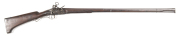 SPANISH MIQUELET FLINT SPORTING GUN: 15 bore; 34½" rnd to oct swamped barrel, 3 stamps & 3 lrg gold poincions to breech; gold lined vent; g.bore; f to g quality lock with chiselled components & touchmark of Guisasolo Antonio, Eibar; ornate steel furniture