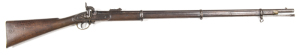 BRITISH 3RD MOD. PATT 1853 RIFLED MUSKET: 577 Cal; 39" barrel; g. bore; std sights; borderline engraved lock marked ROYAL CYPHER & TOWER 1863; fitted with brass regulation furniture; g. profiles & clear markings; plum finish to barrel bands & fittings; me