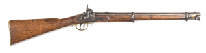 BRITISH BARNETT VOLUNTEER PATTERN 1856 CAVALRY CARBINE: 60 Cal; 21" barrel; f. bore; std sights & captive r.rod; lock marked ROYAL CYPHER, TOWER, BARNETT LONDON; brass regulation furniture fitted; g. profiles & clear markings; blue/grey finish to barrel &