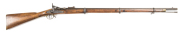 BRITISH VOLUNTEER PATT 3 BAND SNIDER LONG RIFLE: 577 Cal; 36.5" barrel; f. bore; std sights & fittings; fitted with a MKII breech; plain unmarked lock plate; brass furniture; wear to profiles; stock with a few fine aged cracks to lhs of action; pitting to