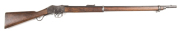 AUSTRALIAN COLONIAL ISSUE B.S.A. & M CO MARTINI-HENRY SERVICE RIFLE: 450 Cal; 33.2” barrel; p. bore; std sights & fittings; action marked B.S.A. & M. CO VR ROYAL CYPHER III over I & dated 1885; g. profiles & clear markings; grey finish to barrel, bands &