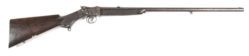 ENGLISH SAMUEL MARSON MARTINI ACTION ROOK RIFLE: 44 WCF; 26½” barrel; vg bore; dovetail font sight, 1 standing & 2 folding, grad 100-300 yds; machine cut top barrel flat inscribed SAMUEL MARSON & CO BIRMINGHAM; rhs of barrel marked AMMUNITION 44 WINCHESTE