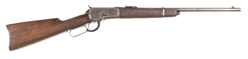 WINCHESTER MOD.1892 HALF MAGAZINE SADDLE RING CARBINE: 32 WCF; 5 shot mag; 20” round barrel; g. bore; std sights, 2 line New Haven address & Cal markings; MODEL 1892 WINCHESTER Trade mark to action tang; g. profiles & clear markings; grey finish to barrel