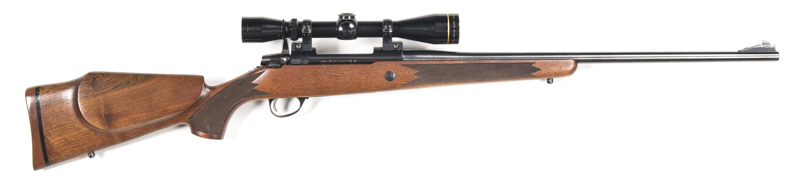 SAKO MOD.85 L.H. B/A SPORTING RIFLE: 30-06 Cal; 5 shot mag; 23" barrel; exc bore; std front ramp sight; with Leupold Century Limited Edition Golden Ring hunting scope 3-9 X; fitted with a left hand action & stock; sharp profiles & markings; retaining 99%