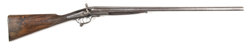 ENGLISH W. SOPER, JONES UNDERLEVER SxS HAMMER FIELD S/GUN: 12G; 29" damascus barrels; 2¾" chambers, choked CYL & MOD; generally g. bores with areas of fine pitting; top rib inscribed W.SOPER 22 FRIAR STREET READING; sml areas of foliate engraving to actio