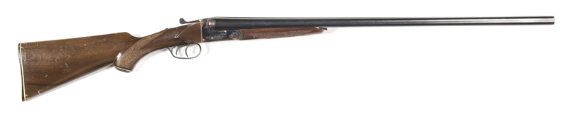 BENTLEY VANGUARD B.L.N.E. SxS SHOTGUN: 12G; 29½" barrels; 2¾" chambers, choked FULL & MOD; tight on the face; g. bores; machine cut top rib; foliate engraved breech with sparse engraving ensuite to breech; vg profiles & clear markings; 98% blacked finish