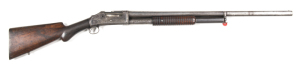 WINCHESTER MOD.1893 P/A SHOTGUN: 12G; 5 shot tube mag; 27" barrel; f to g bore with areas of fine pitting; 2 line Hartford address to barrel; WINCHESTER MODEL 1893 to lhs of slide; slight wear to profiles; clear address & markings; plain frame; grey finis