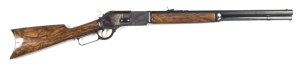 CHAPARRAL WINCHESTER 1876 L/A RIFLE: 45-60; 9 shot tube mag; 22" octagonal barrel; exc bore; std Winchester type sights; rifle is “as new” with full blue finish to barrel, mag tube, action, lever & fittings; exc stock with crescent butt plate; all complet