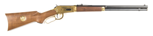 WINCHESTER 94 LONE STAR COMMEMORATIVE L/A RIFLE: 30-30 Cal; 8 shot mag; 20" octagonal to round barrel; g. bore; std sights; retaining 99% original finish to barrel, tube & fittings; g. finish to action & lever, nose cap & butt plate with minor spotting to