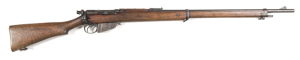 BRITISH COLONIAL ISSUE SPARKBROOK L.E.I* B/A SERVICE RIFLE: 303 Cal; 10 shot mag; 30.2" barrel; f to g bore; std sights, incl lobbing front sight; early B.S.A. target side plate fitted; mag cut off still present; VICT GOVT markings to knox form & butt tan