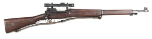 V. SCARCE, WINCHESTER P.14 MKI* WWI SNIPER RIFLE & BSA MODEL 1918 TELESCOPIC SCOPE: 303 British; 5 shot mag; 26” rnd barrel; g bore; std blade front sight & tangent rear sight graduated from 2-17 (200-1,700 mts) with the fine elevation adjustment screw fi