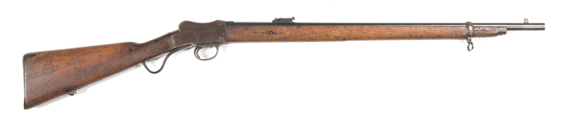 W.W. GREENER 1ST PATTERN MARTINI CADET RIFLE: 310 Cadet; 25.2” barrel; vg bore; std sights; C of A markings to action, obverse side W.W.GREENER BIRMINGHAM; g. blue finish to barrel, plum to band, t/guard, lever & action; g. stock with rhs of butt stamped