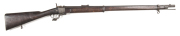 AUSTRALIAN COLONIAL ISSUE ALEXANDER HENRY BREECH LOADING RIFLE: 450 Cal; 33.2" barrel; g. bore; std sights & fittings; action marked W.R.A. & CO & dated 1871; g. profiles & clear markings; plum finish to barrel, bands, t/guard & lever; grey to action; g.