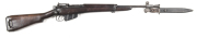 BRITISH NO.5 B/A JUNGLE CARBINE: 303 Cal; 10 shot mag; 20.5" barrel; g. bore; std sights & fittings; no visible markings to receiver ring; faint side rail markings; grey finish to barrel, blacked finish to receiver, bolt & fittings; g. stock with minor br