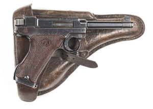 FINLAND LAHTI MODEL L-35 S/A PISTOL: 9mm; 8 shot mag; 121mm (4¾") barrel; f to g bore; std sights; receiver marked VALMET L-35 & SA within a square; sharp profiles & clear markings; retaining 90% original blacked finish with most losses to grip frame; exc