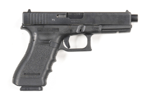 GLOCK MOD 17A S/A PISTOL: 9x19; 17 shot mag; 121mm (4¾") barrel; vg bore; std sights, slide address & markings; vg profiles; pistol is almost “as new” with a full black matt finish & black polymer frame; comes with spare mag; gwo & exc cond. #KRX961 Post 