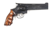 SMITH & WESSON MOD.19 COMBAT MASTERPIECE BY MUSCRAT CUSTOM REVOLVER: 357 Magnum; 6 shot fluted cylinder; 153 mm (6") barrel; vg bore; with Aristocrat sights; MUSCRAT CUSTOM to lhs of barrel, PETER MUSCRAT to rhs; Smith & Wesson address & trade mark to rhs