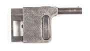 L. DOLNE NO.1 APACHE KNUCKLE DUSTER PISTOL: 28 RF; 26 shot fluted cylinder; 51mm (2”) barrel length; folding knife to lhs of frame, folding knuckle duster grip & folding trigger; maker & 2963 to rhs of frame; wear to profiles; retaining 75% original nicke