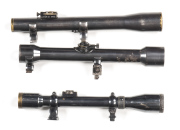 LOT X 3 SCARCE WWI GERMAN SNIPER SCOPES: WWI VINTAGE LUXOR 3 power scope marked OIGEE BERLIN; g. optics; with rings. CARL ZEISS JENA 4 power Zielvier scope with rings; g. optics. OIGEE BERLIN: scope with rings; g. optics; all good cond.