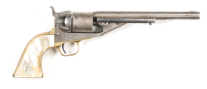 COLT 1861 NAVY, RICHARDS-MASON CONVERSION REVOLVER: 38 L.Colt C/F; 6 shot non fluted cylinder; 190mm (7½") rnd barrel with ejector housing; f to g bore; std sights & one line New York address to barrel; COLTS PATENT to lhs of frame; brass t/guard & back s