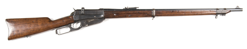 WINCHESTER MOD 1895 RUSSIAN CONTRACT L/A RIFLE: 7.62 Cal; 5 shot mag; 28" round barrel; f. bore; std sights, fittings, Winchester barrel & receiver address & markings; MODEL 1895 WINCHESTER trade markings to barrel tang; g. profiles & clear markings; reta