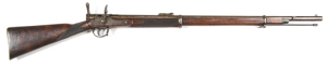 F. PRINCES PATENT TRIALS RIFLE: 577 Cal; 32½" round barrel; g. bore; std military style sights & bayonet stud of the period; lock marked F. PRINCES'S PATENT NO.5A; steel regulation furniture; g. profiles & clear markings; plum finish to barrel & fittings;