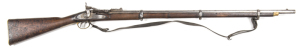 INDIAN ISSUE SNIDER ENFIELD LONG RIFLE: 577 Cal; 36.5" barrel; p. bore; std sights & fittings; lock marked VR, ROYAL CYPHER 1861 ENFIELD; brass regulation furniture; wear to profiles & markings; silver grey finish to all metal; f. stock with considerable 