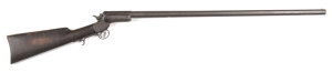 STEVENS TIP-UP S/B SHOTGUN: 12G; 32" barrel; 2½" chamber; f. bore; brass bead sights; Stevens address & 1864 date to the breech; slight wear to profiles, clear address; dark brown patina to all metal; g. stock with minor bruising; gwo & cond. #4934 Pre 19