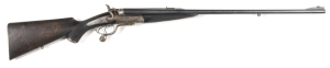 MANTON CALCUTTA HAMMER DBL RIFLE: 450-400 Cal; 3¼” case; under barrels marked N.P. CORDITE 60-400 MAX 400 EX & London proofs; 28” barrels; vg bores; ramp front sight, 1 standing & 2 folding rear sights marked 100-200-300; machine cut rib for 9½” from the 