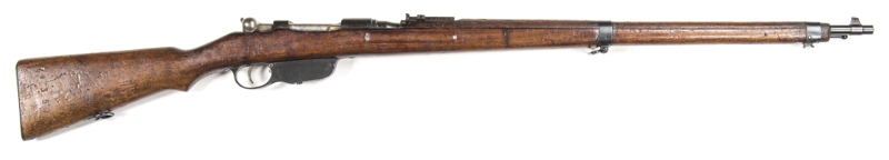 MANNLICHER MOD.1895 INFANTRY RIFLE: 8x56R; 5 shot mag; 29.5” barrel; g. bore; std sights & fittings; large S to the barrel; breech marked STEYR M95; g. profiles with slight wear to markings; Arsenal re-blued finish to all metal; bolt in the white; f to g