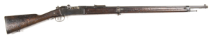 FRENCH MOD.1886/93 B/A SERVICE RIFLE: 8x50R; 5 shot tubular mag; 20.5” barrel; g. bore; std sights & fittings; receiver marked MANUFACTURE D’ARMES MLE 1886 M 93 TULLE; g. profiles & clear markings; thin blue finish to barrel & receiver; grey to t/guard & 