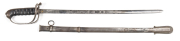 SCARCE ENGLISH BOY’S SWORD: exc cond 18" slightly curved blade, fullered to point, 0008 to back edge & etched crown, flaming bomb & battle honours of ALMA SEVASTAPOL INKERMAN; PROVED slug to ricasso, obverse with VR cypher & battle honours of WATERLOO PEN