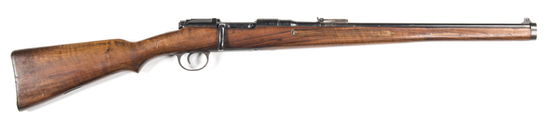 GREEK BREDA MODEL 1927 MANNLICHER SCHOENAUER B/A SPORTING RIFLE: conversion from military; 6.5x54 Cal; 5 shot rotary mag; 20" barrel; f to g bore; std sights with spoon shaped bolt handle; Greek National Cross & Y 1903/14 to the breech; g. profiles & clea