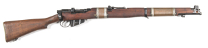 BRITISH ENFIELD RIFLE NO.1 MKIII GRENADE LAUNCHER & CUP DISCHARGER: 303 Cal; 10 shot mag; 25.2" barrel; g. bore; std sights & fittings including a bolt through the forend forward of the t/guard & 2 sections of copper binding for additional strength; recei