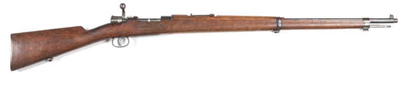 BOER WAR MAUSER MOD.1895 B/A SERVICE RIFLE: 7x57; 5 shot mag; 28.75" barrel; f. bore; std sights & fittings side rail marked O.V.S. 5095 DEUTSCHE WAFFEN-UND MUNITIONSFABRIKEN BERLIN; g. profiles & clear markings; thin blue finish to barrel, fittings & rec