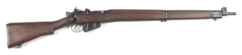 LONGBRANCH NO.4 MKI* B/A SERVICE RIFLE: 303 Cal; 10 shot mag; 25.2" barrel; exc bore; std sights & fittings; side rail marked NO 4 MKI* LONGBRANCH & dated 1943; rifle is as issued condition with a full military finish to all metal; excellent stock with a