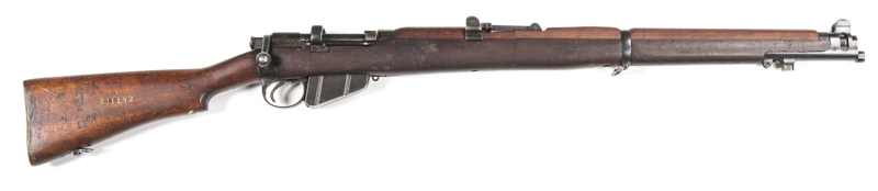 LITHGOW MKIII B/A SERVICE RIFLE: 303 Cal; 10 shot mag; 25.2" barrel; g. bore; std sights& fittings; receiver ring marked A within a star; LITHGOW SHT. LE III within a shield & dated 1924; g. profiles & clear markings; thinning blue finish to all metal; f